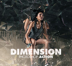 极品PS动作－玻棱镜像(含高清视频教程)：Dimension Photoshop Action